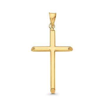 14K Real Yellow Gold Classic Cross Religious Charm Pendant 20X33mm